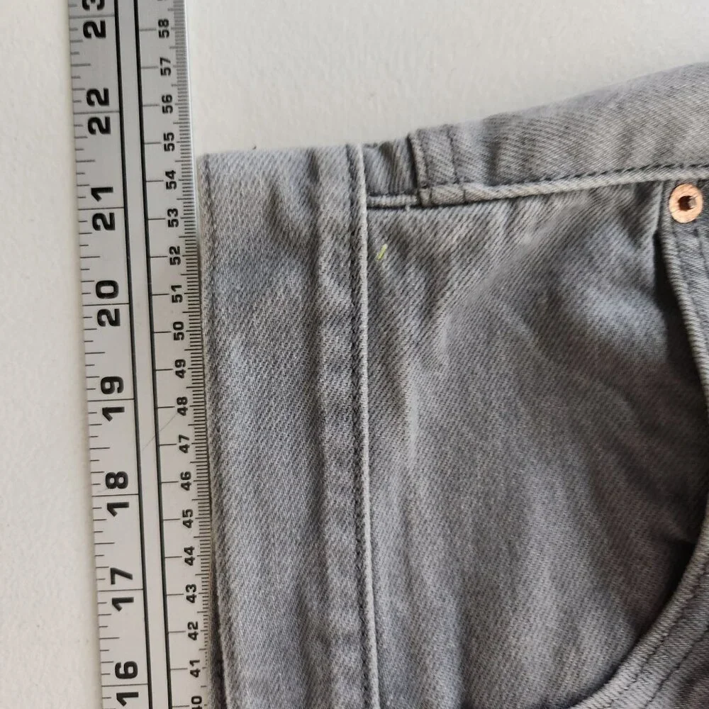 Levis 501 Button Fly Jeans Size W42 L29.5 Original Fit Gray Denim